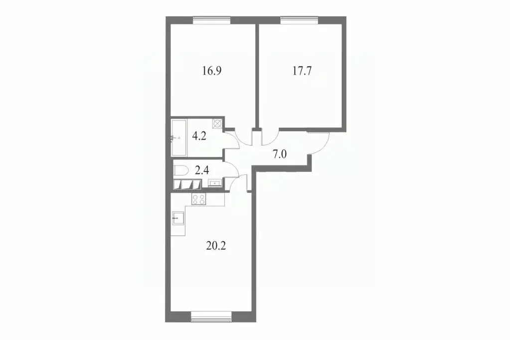 2-к кв. Санкт-Петербург Петровский просп., 9к2 (68.7 м) - Фото 0
