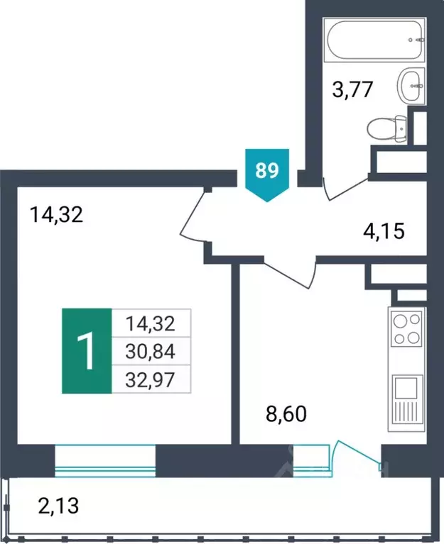 1-к кв. Забайкальский край, Чита ул. Бабушкина, 42Б (32.97 м) - Фото 0
