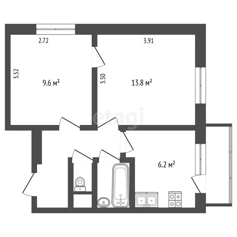 2-комнатная квартира: Москва, Тайнинская улица, 16к1 (37.4 м) - Фото 0