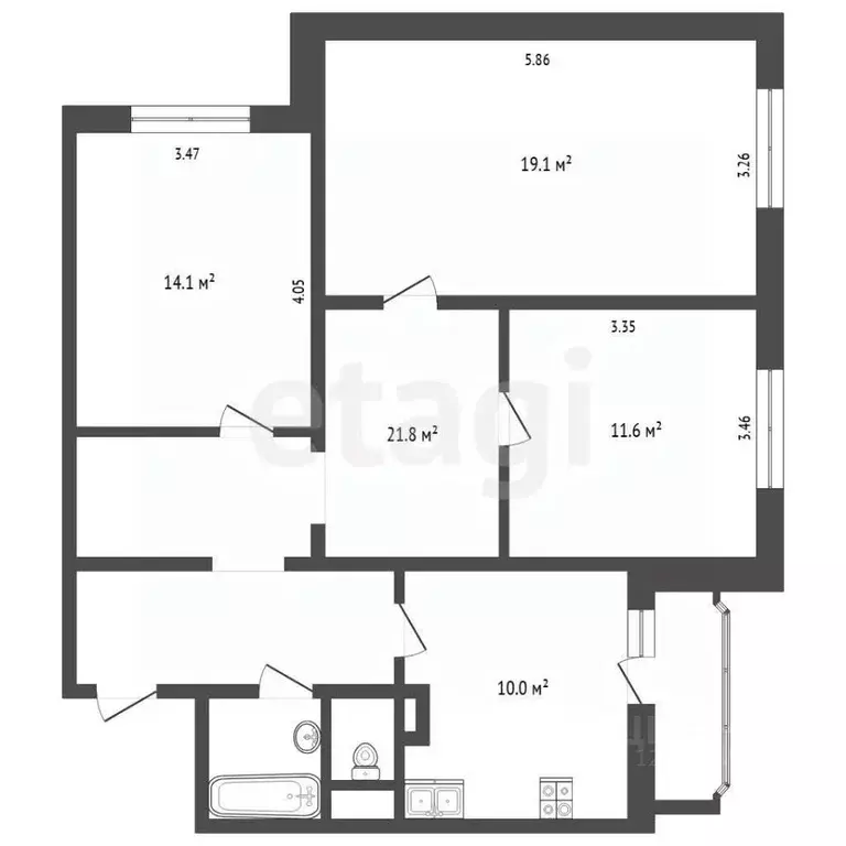 3-к кв. Москва Белореченская ул., 22/66 (80.8 м) - Фото 2