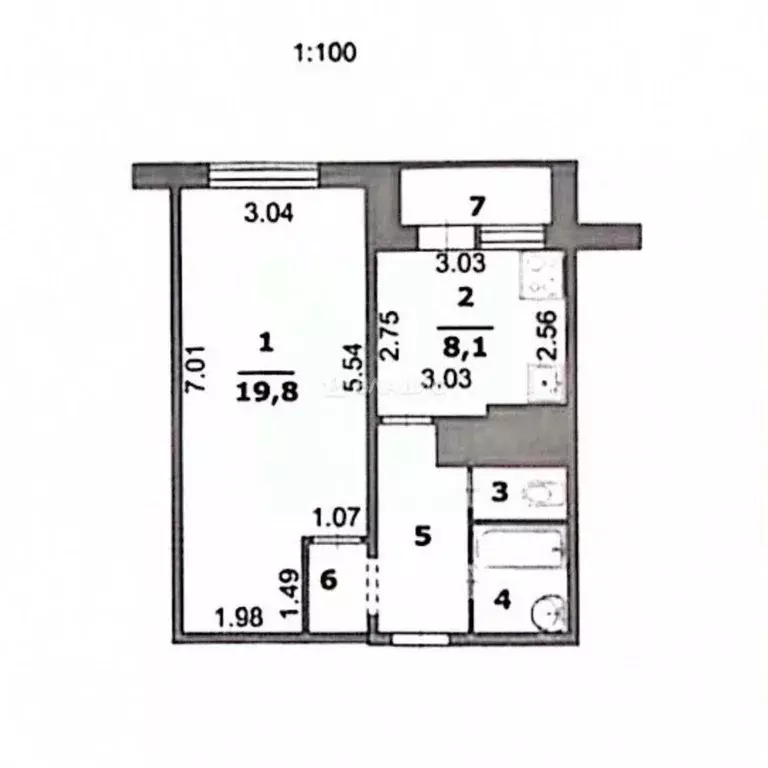 1-к кв. Белгородская область, Белгород Почтовая ул., 50 (37.3 м) - Фото 1