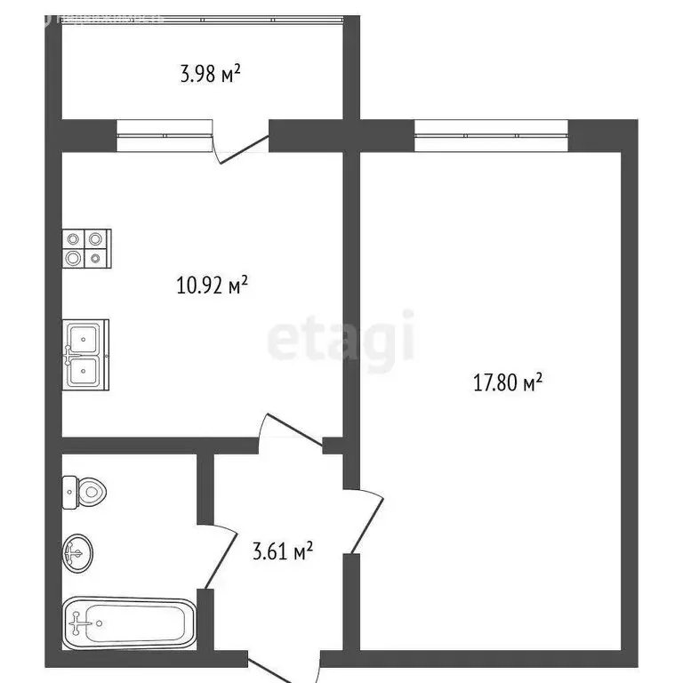 1-комнатная квартира: Анапа, Босфорский бульвар, 14 (37.4 м) - Фото 1