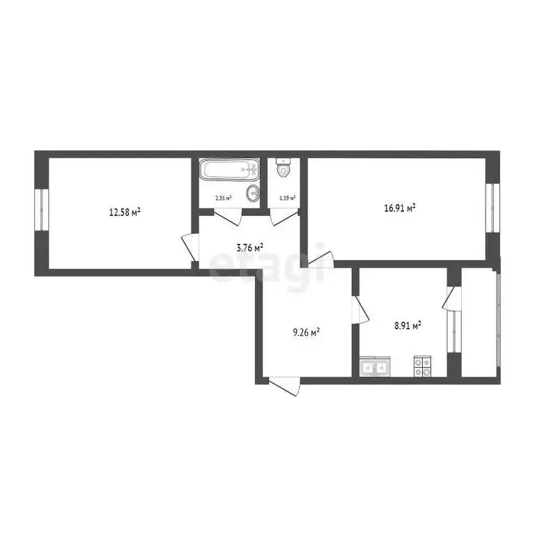2-комнатная квартира: Псков, Техническая улица, 15 (53.4 м) - Фото 0