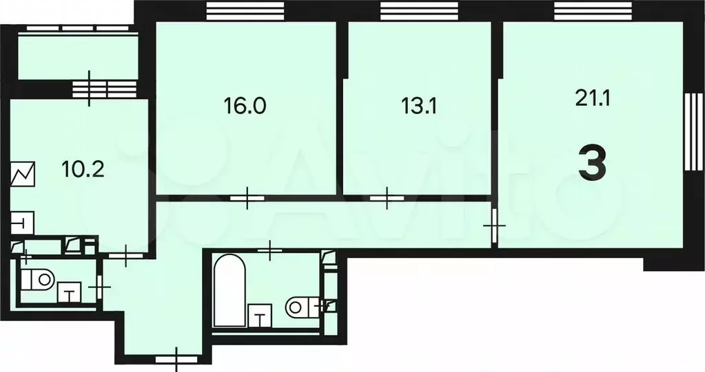 Аукцион: 3-к. квартира, 79,4 м, 2/22 эт. - Фото 0