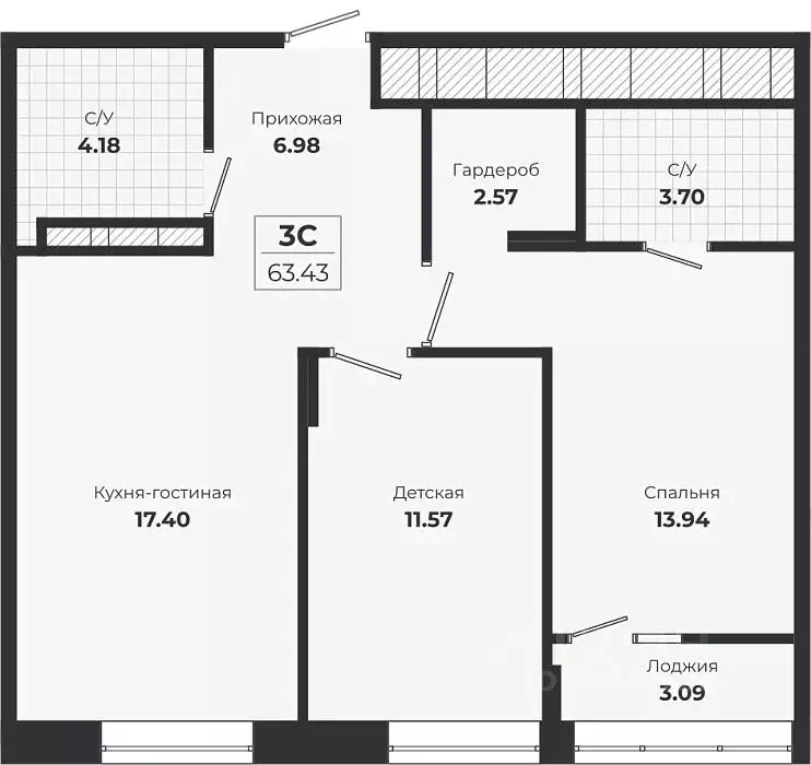 2-к кв. Новосибирская область, Новосибирск Лесоперевалка мкр, Ясный ... - Фото 1