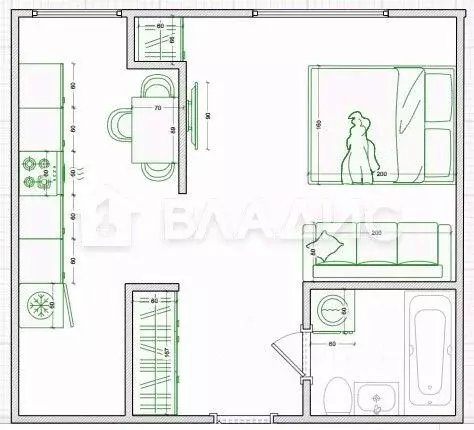 1-к кв. Пензенская область, Заречный ул. Строителей, 7 (36.0 м) - Фото 2