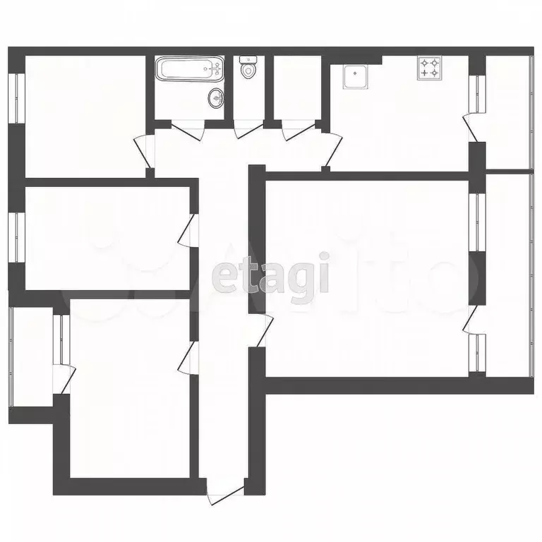 4-к. квартира, 94,3 м, 8/9 эт. - Фото 0
