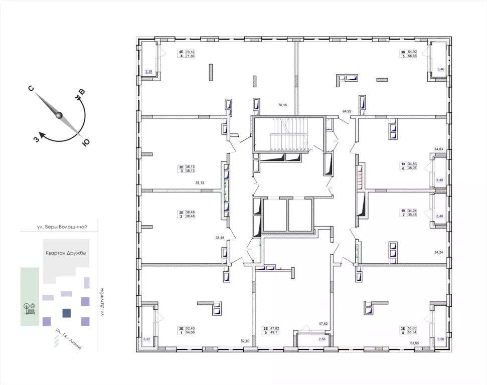 4-к кв. Кемеровская область, Кемерово ул. Дружбы, 9 (71.86 м) - Фото 1