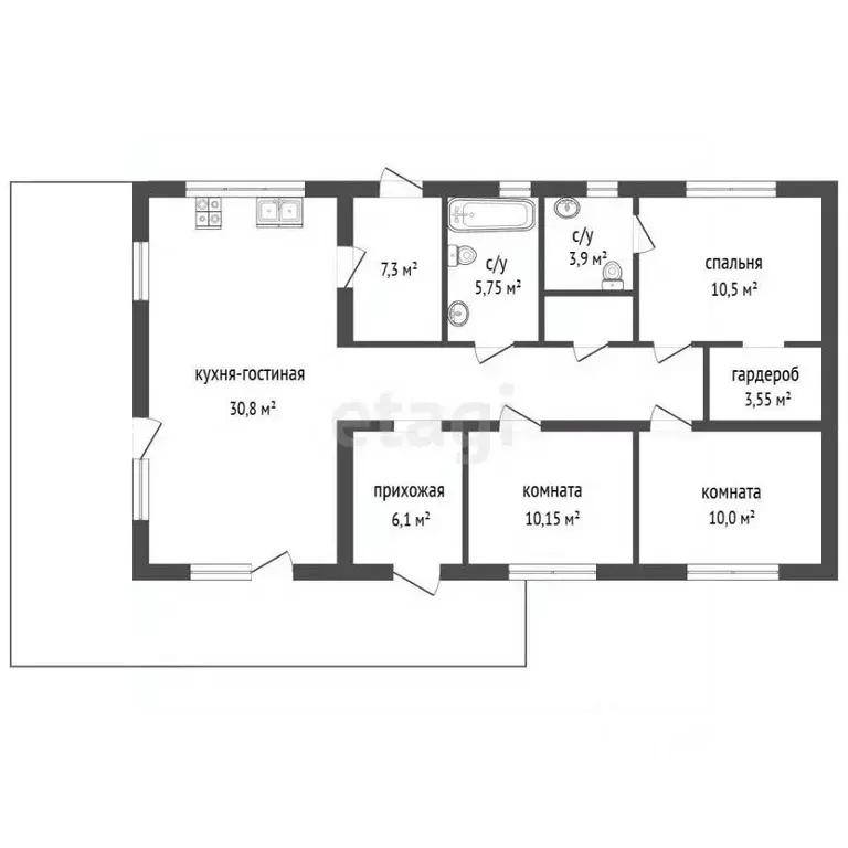 Дом в Челябинская область, Увельский муниципальный округ, пос. ... - Фото 2