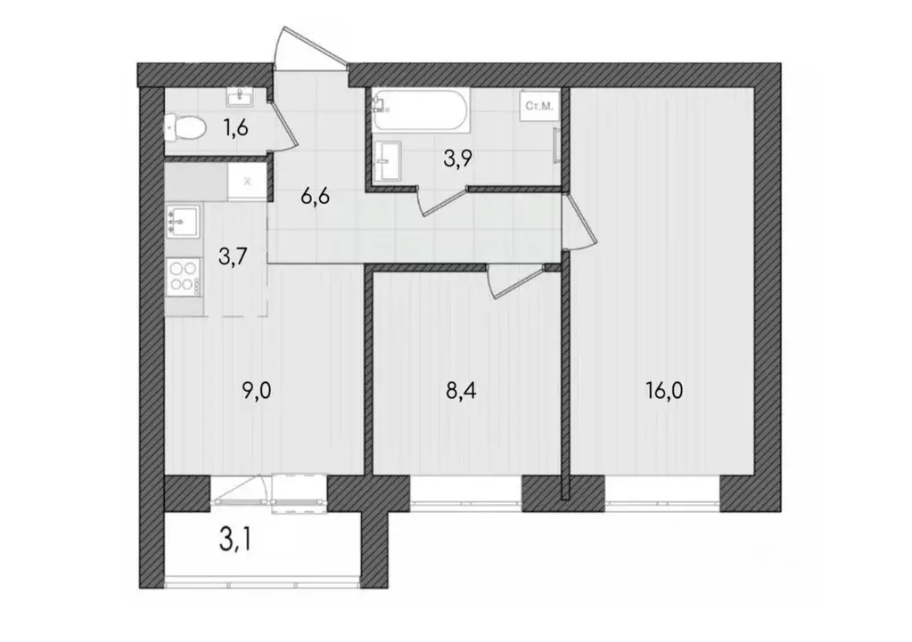 3-к кв. Кировская область, Киров ул. Капитана Дорофеева, 22 (52.3 м) - Фото 0