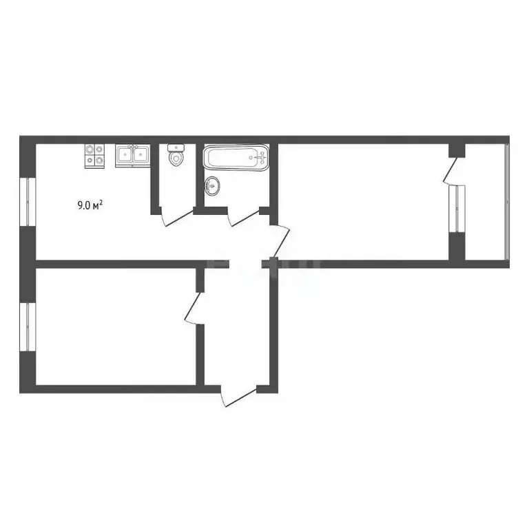 2-к кв. Ямало-Ненецкий АО, Муравленко ул. Ленина, 103 (51.0 м) - Фото 1