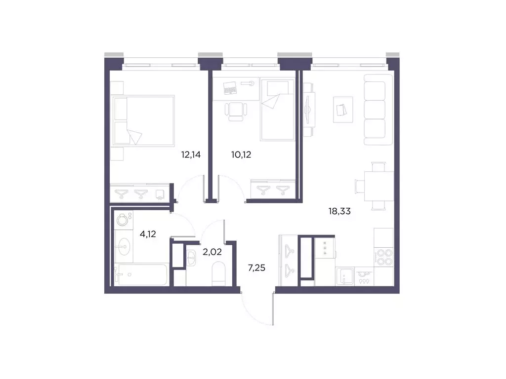 2-комнатная квартира: Санкт-Петербург, Лисичанская улица, 22 (53.98 м) - Фото 1