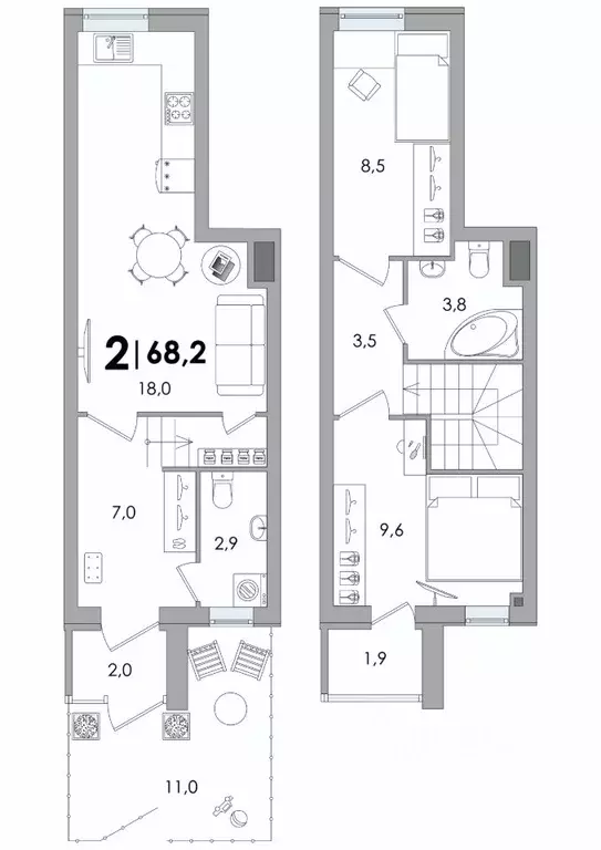 2-к кв. Тверская область, Тверь ул. С.Я. Лемешева, 6 (68.2 м) - Фото 0