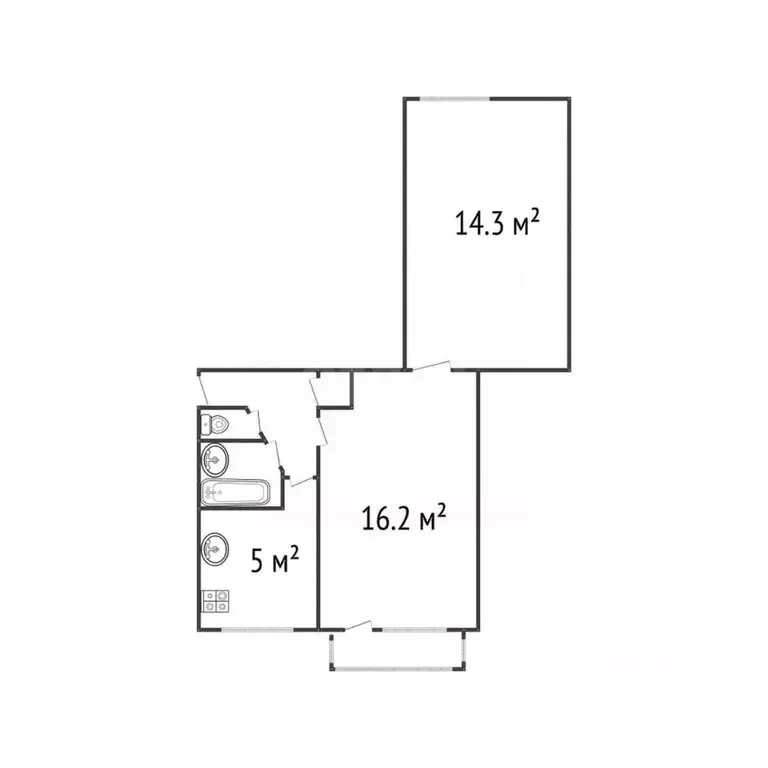2-к кв. Белгородская область, Белгород ул. Щорса, 37 (45.5 м) - Фото 2