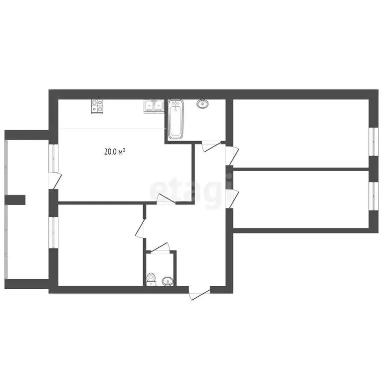 3-комнатная квартира: Тюмень, Кремлёвская улица, 114 (84.1 м) - Фото 0