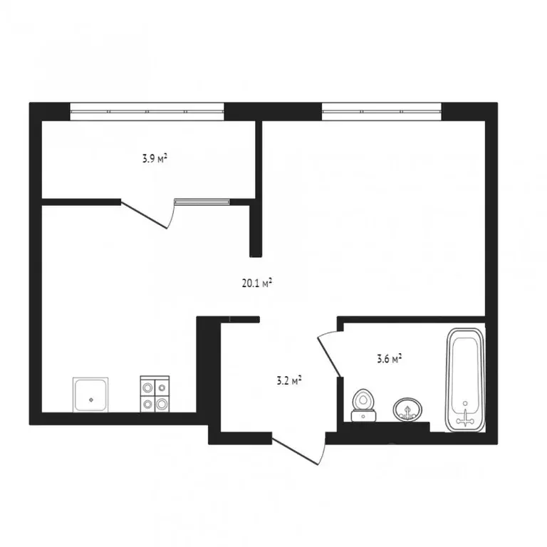 1-к кв. Тюменская область, Тюмень ДОК мкр, ул. Воронинская, 43 (30.8 ... - Фото 1