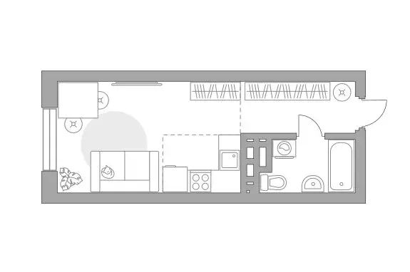 Квартира-студия: Уфа, жилой район Зелёная Роща, жилой комплекс Лесная ... - Фото 1