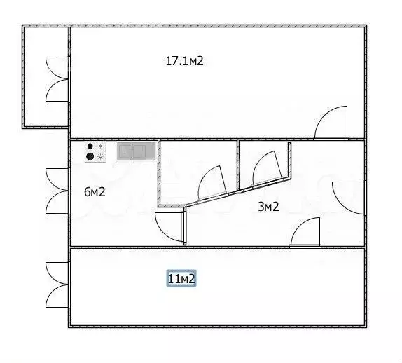 2-к. квартира, 42,8 м, 2/5 эт. - Фото 0