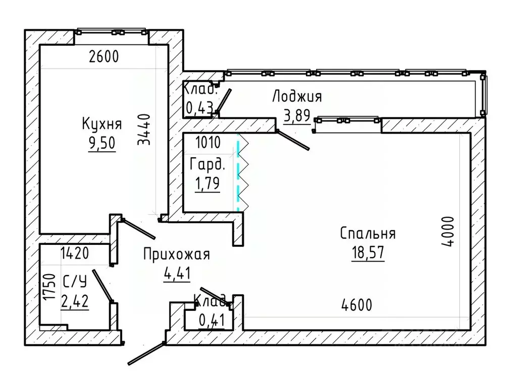 1-к кв. Кабардино-Балкария, Нальчик ул. Тарчокова (38.5 м) - Фото 2
