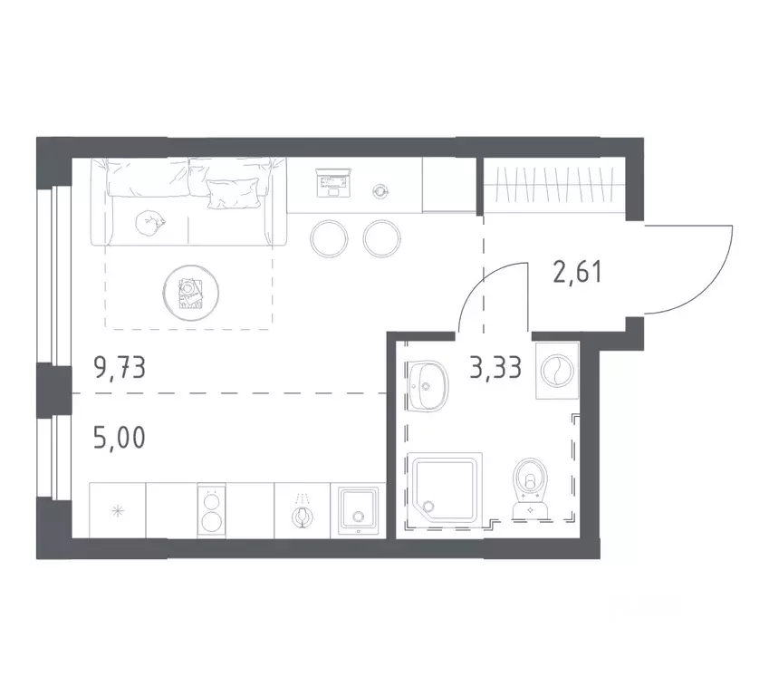 Студия Башкортостан, Уфа Дема жилрайон, Новая Дема жилой комплекс, ... - Фото 1