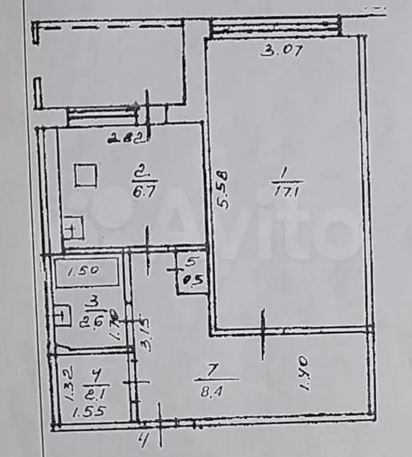 1-к. квартира, 37,4м, 1/9эт. - Фото 1