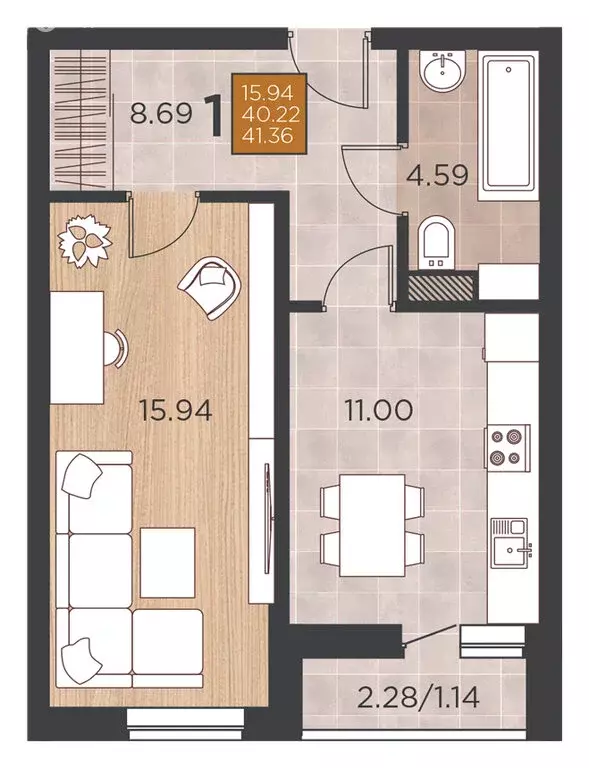 2-комнатная квартира: Краснодар, Командорская улица, 15/1 (64.16 м) - Фото 0