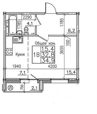 1-к кв. Иркутская область, Иркутск Гусарская тер., 7 (35.0 м) - Фото 1