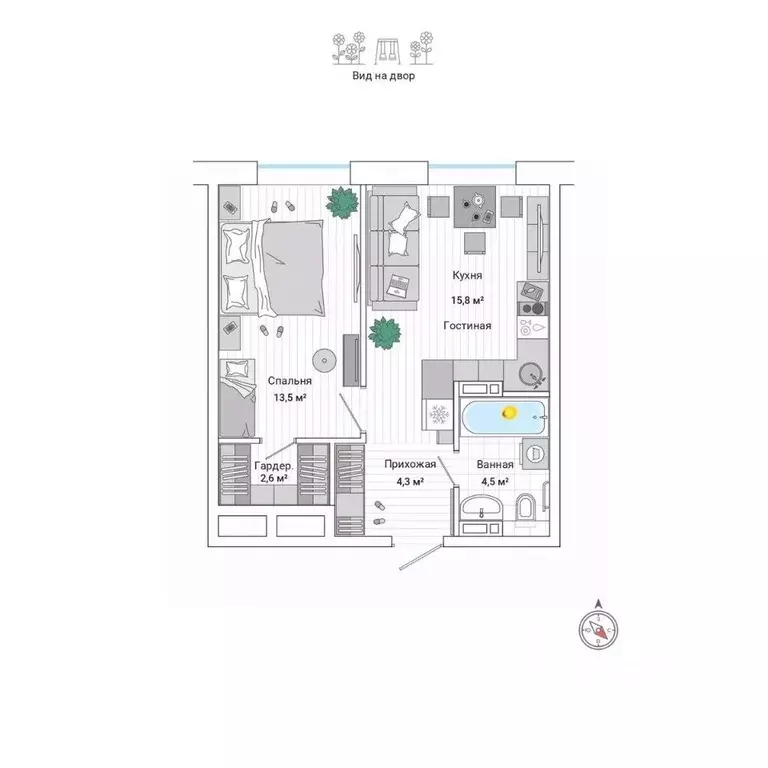 2-к кв. Приморский край, Владивосток ул. Нейбута (40.8 м) - Фото 1