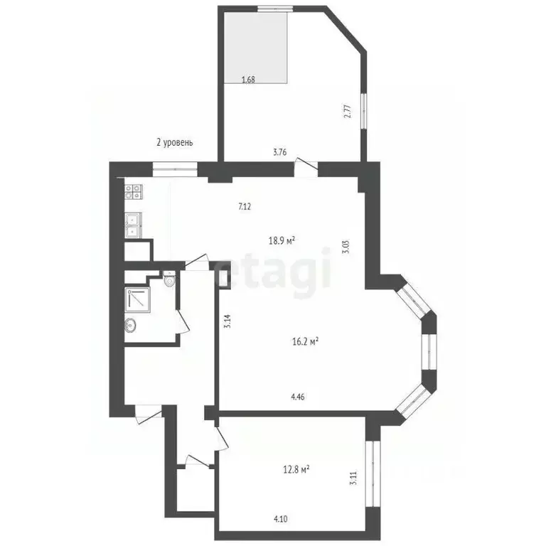 2-к кв. Вологодская область, Вологда ул. Герцена, 108 (61.5 м) - Фото 2