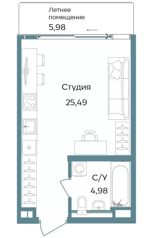 Квартира-студия: Республика Крым, Саки (36.45 м) - Фото 1