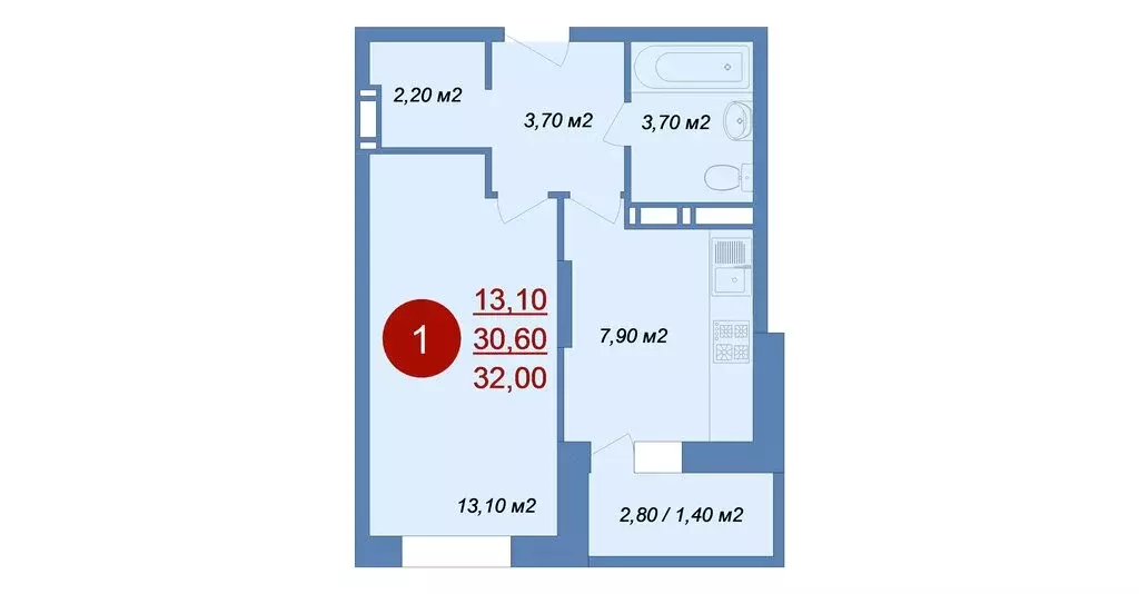 1-комнатная квартира: деревня Островцы, микрорайон Новые Островцы, ... - Фото 1