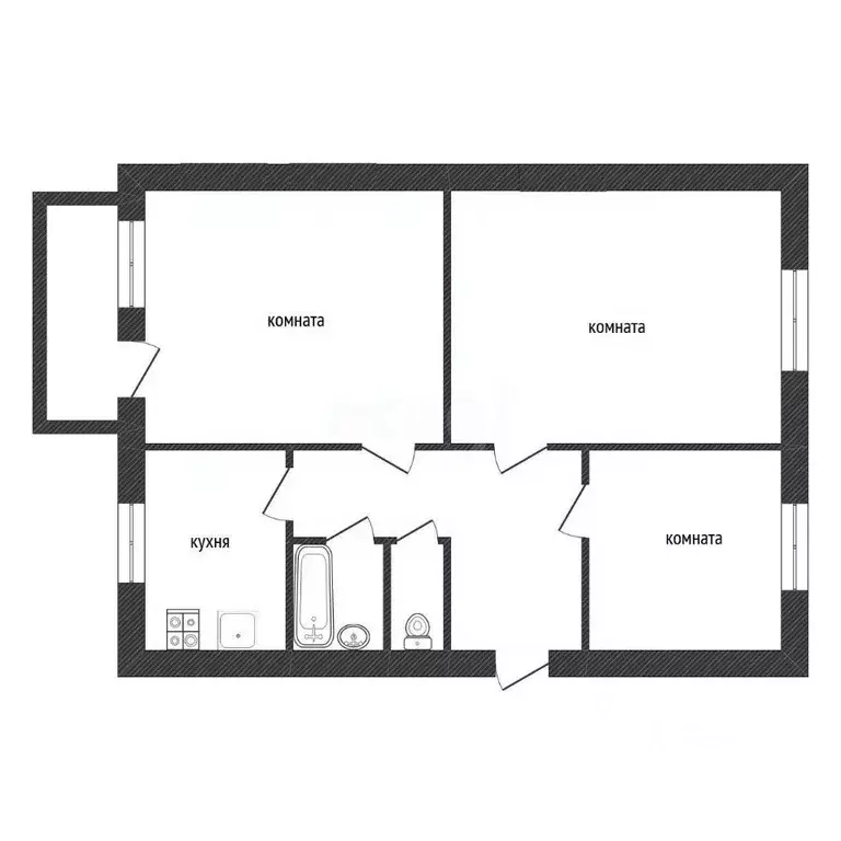 3-к кв. Ленинградская область, Кириши ул. Энергетиков, 7 (61.1 м) - Фото 2