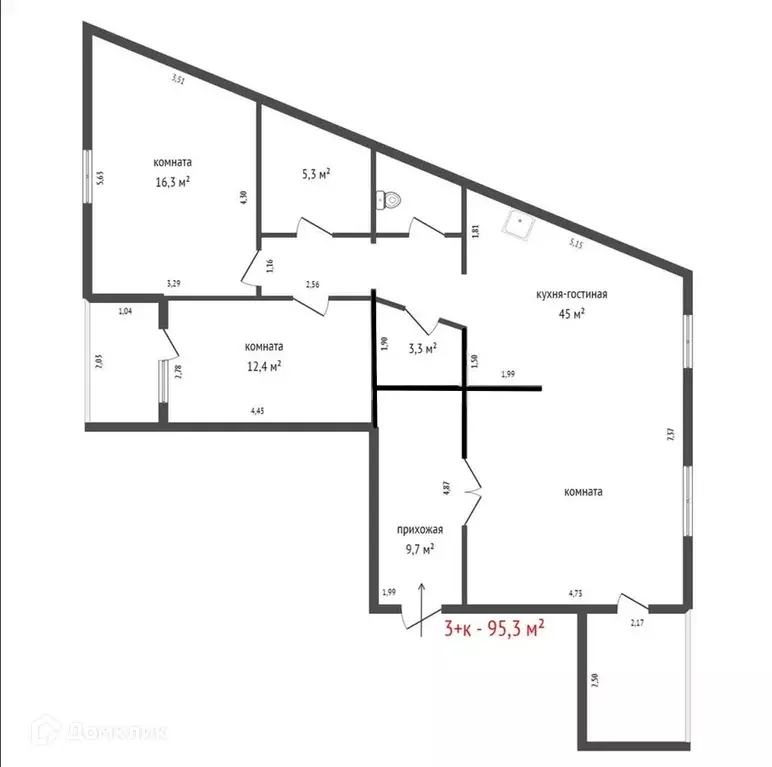 Продаётся 3-к квартира, 95.3 м - Фото 1