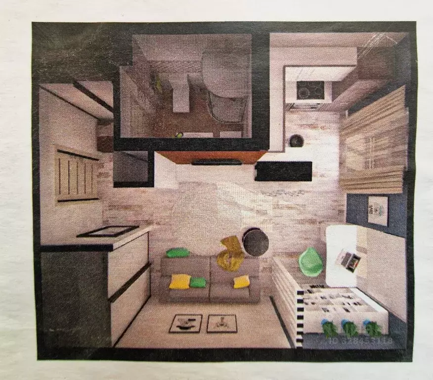 Студия Омская область, Омск ул. Крупской, 14к4 (29.0 м) - Фото 1