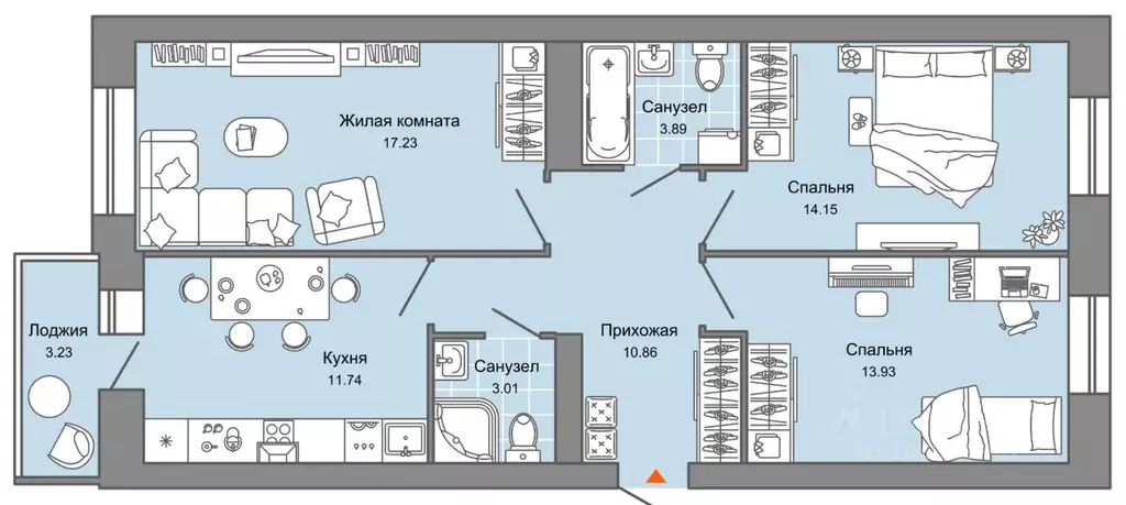 3-к кв. Ульяновская область, Ульяновск Новый Город мкр, Центральный ... - Фото 0