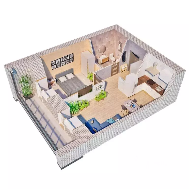 2-к кв. Амурская область, Благовещенск 187-й кв-л,  (48.8 м) - Фото 1