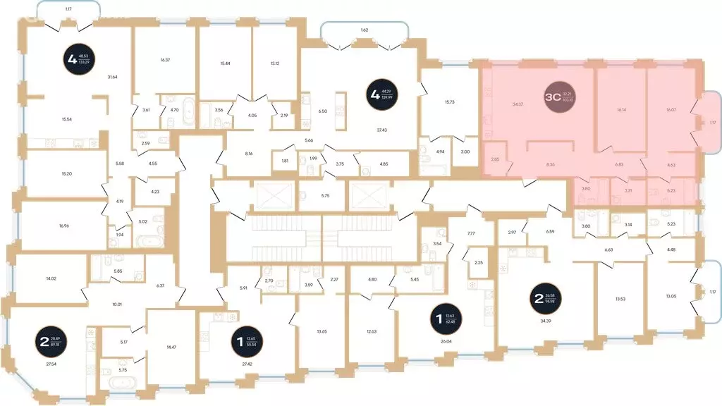 3-комнатная квартира: Уфа, жилой комплекс Зорге Премьер (103.1 м) - Фото 0