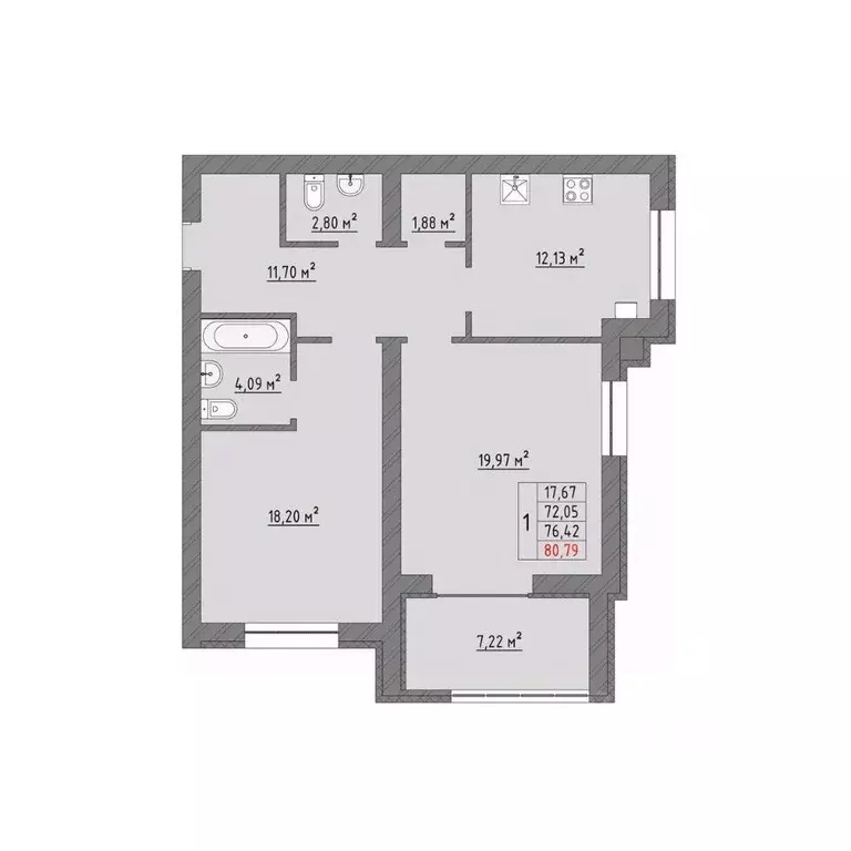 2-к кв. Ивановская область, Иваново Кооперативная ул., 3 (77.99 м) - Фото 0