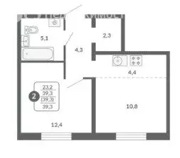 2-комнатная квартира: Киров, улица Потребкооперации, 34к1 (39.3 м) - Фото 1