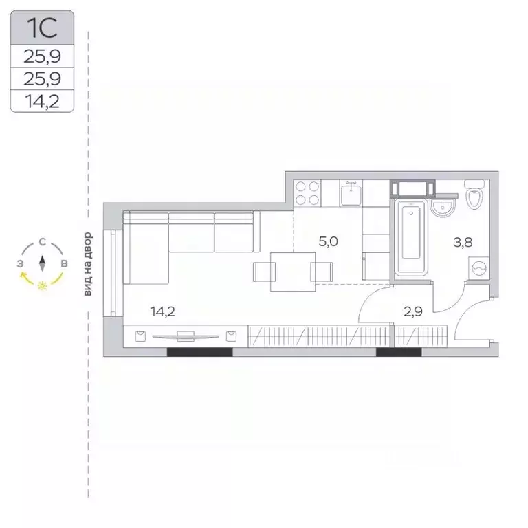 Студия Московская область, Мытищи городской округ, д. Пирогово ул. ... - Фото 1