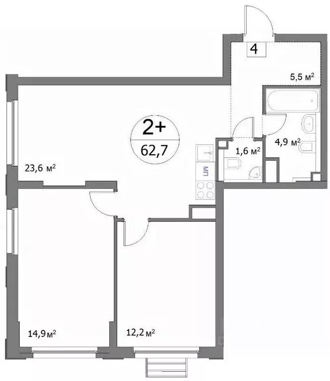 2-к кв. Нижегородская область, Нижний Новгород ул. Сергея Акимова, 50 ... - Фото 1