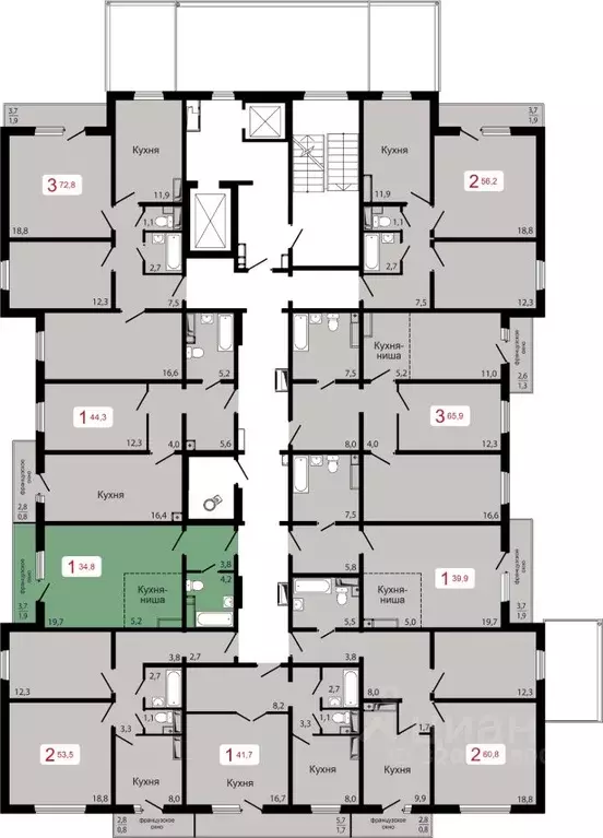 1-к кв. Красноярский край, Красноярск Пашенный мкр,  (34.8 м) - Фото 1