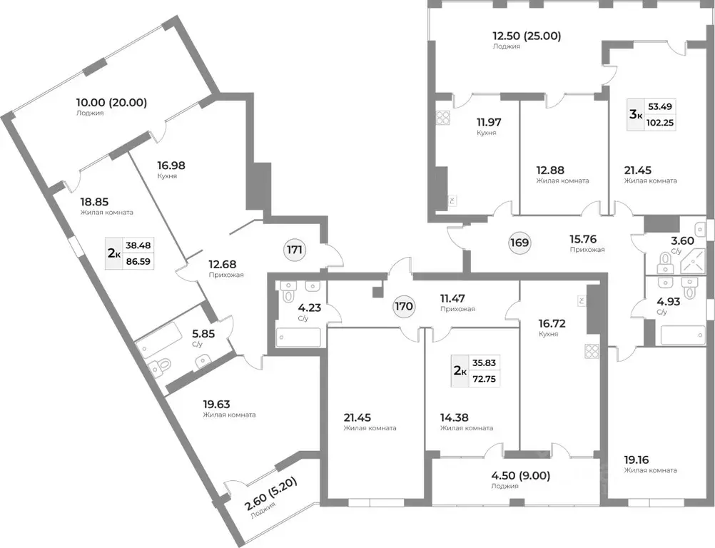2-к кв. Калининградская область, Калининград Портовая ул., 2 (72.75 м) - Фото 1