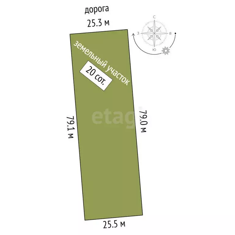 Участок в Ильичёво, Виноградная улица (20 м) - Фото 1