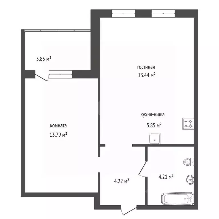 2-к кв. Красноярский край, Красноярск ул. Елены Стасовой, 82 (42.4 м) - Фото 2