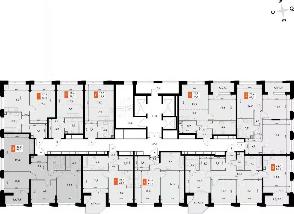 3-к кв. Нижегородская область, Нижний Новгород Черниговская ул. (75.1 ... - Фото 1