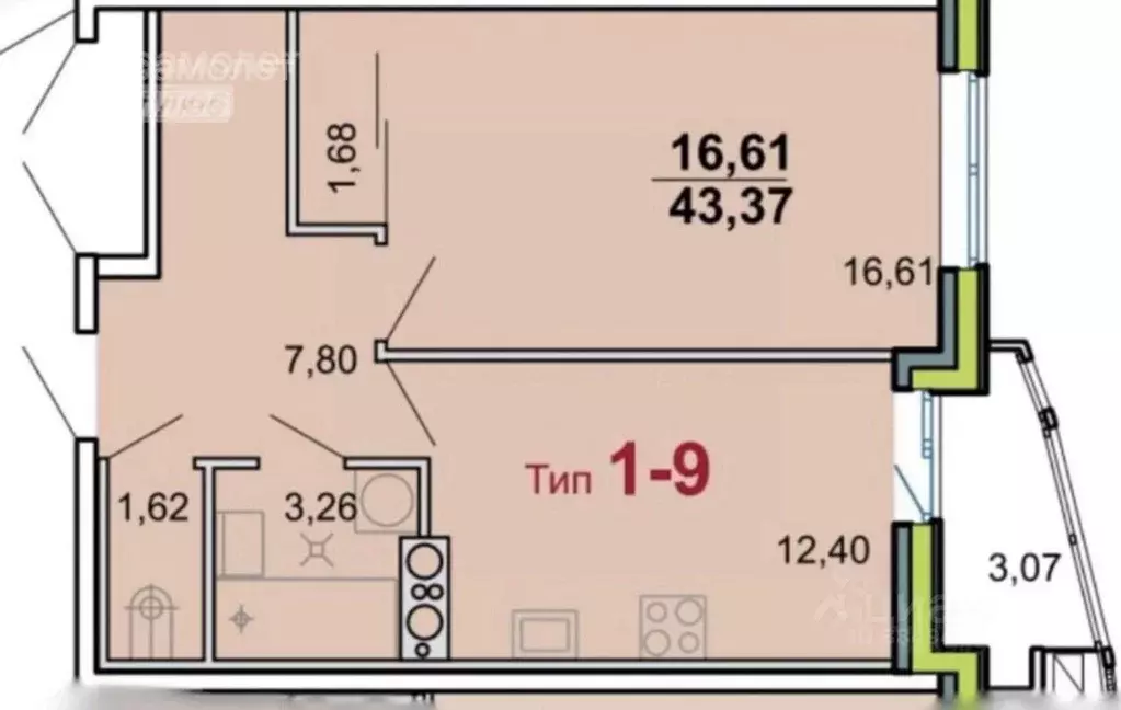 1-к кв. Санкт-Петербург ш. Суздальское, 28к2 (43.5 м) - Фото 1