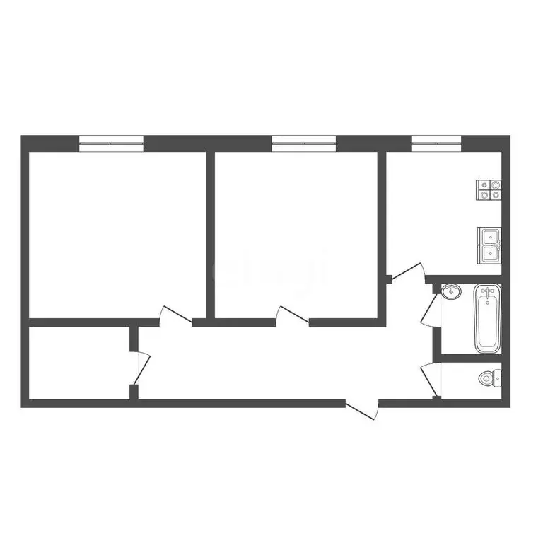 2-комнатная квартира: Набережные Челны, посёлок ЗЯБ, бульвар ... - Фото 1