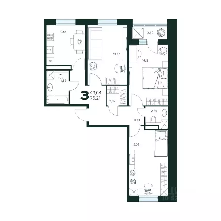 3-к кв. Московская область, Химки Сходня мкр, Первомайская ул., ... - Фото 1