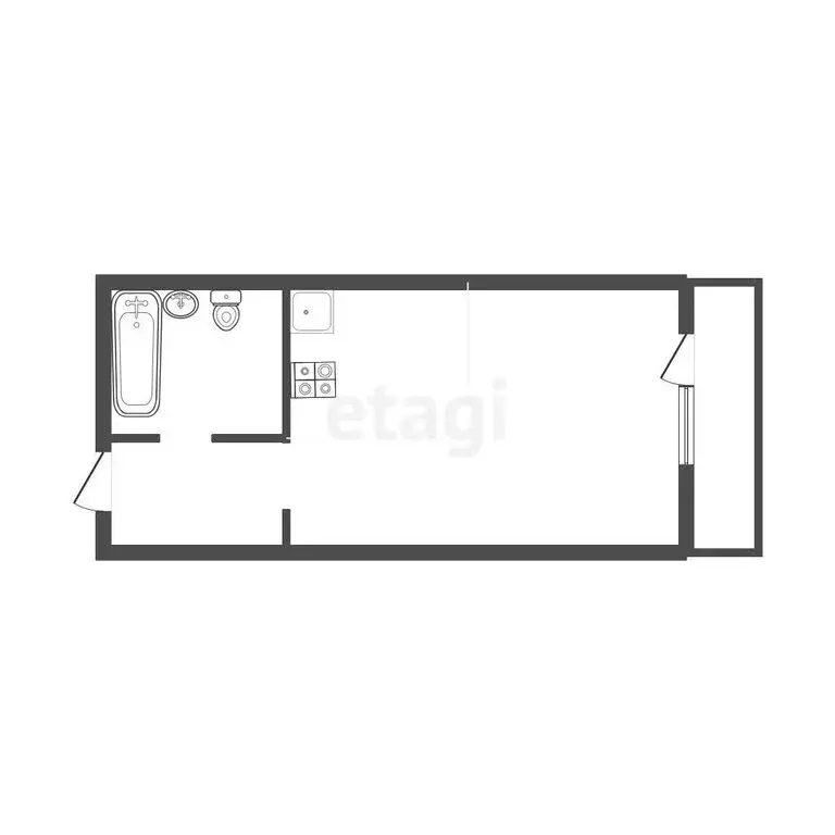 Квартира-студия: Иркутск, микрорайон Ново-Ленино (31.9 м) - Фото 1